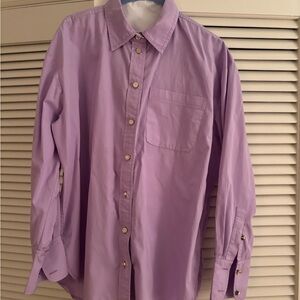 Purple Button Down Shirt with Classic Collar